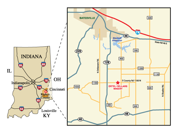 Ertel Cellars Map